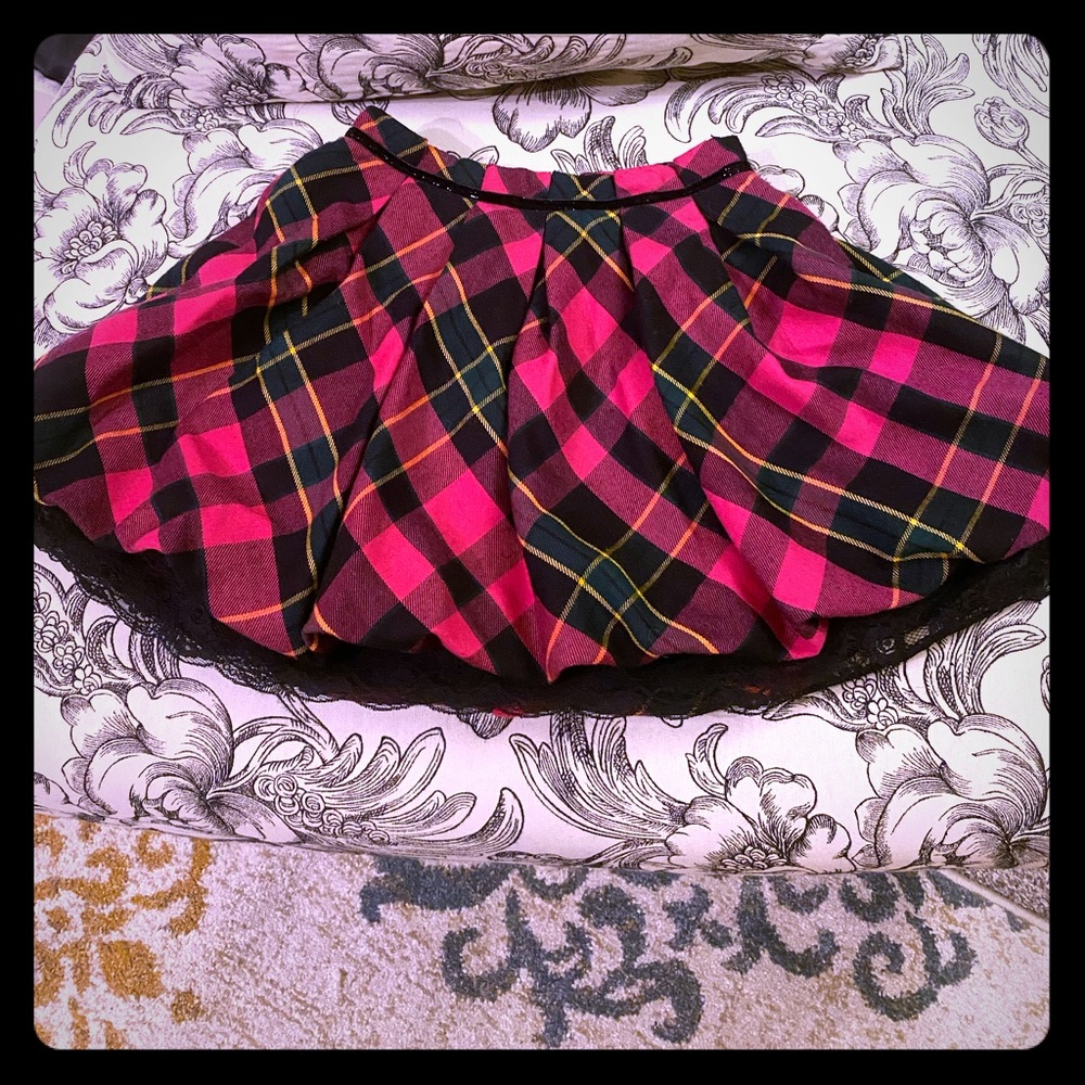 Plaid 6X/7 Lace Bottom Skirt